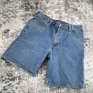 Levi's Strauss 550 Relaxed Fit Denim Shorts Men's 36 Solid Blue Jorts 90s Style